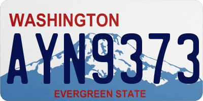 WA license plate AYN9373