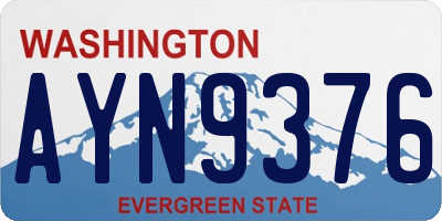 WA license plate AYN9376