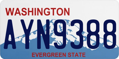 WA license plate AYN9388
