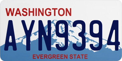 WA license plate AYN9394