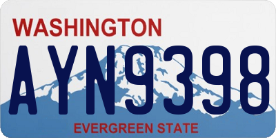 WA license plate AYN9398
