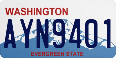 WA license plate AYN9401