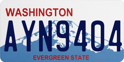 WA license plate AYN9404