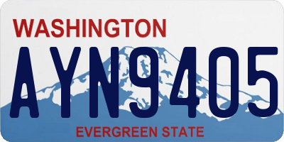 WA license plate AYN9405