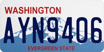 WA license plate AYN9406