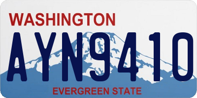 WA license plate AYN9410