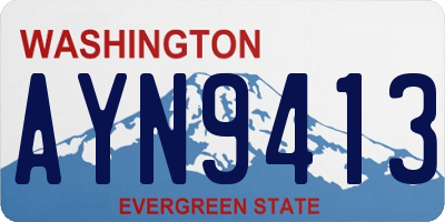WA license plate AYN9413