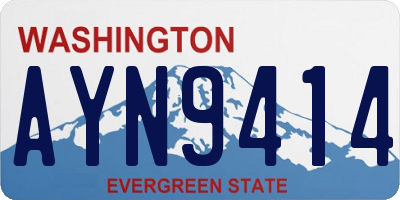WA license plate AYN9414