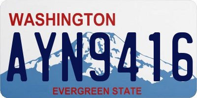 WA license plate AYN9416
