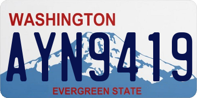 WA license plate AYN9419