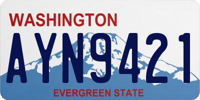 WA license plate AYN9421