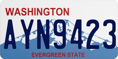 WA license plate AYN9423