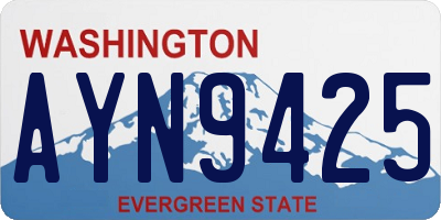 WA license plate AYN9425