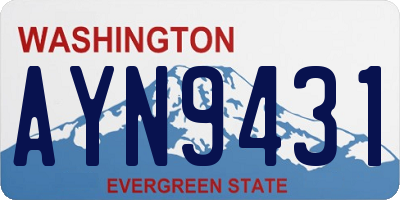 WA license plate AYN9431