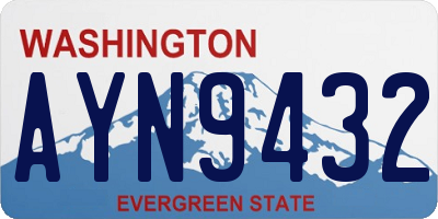 WA license plate AYN9432