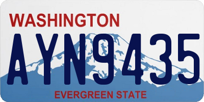 WA license plate AYN9435
