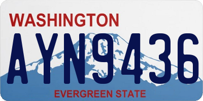 WA license plate AYN9436