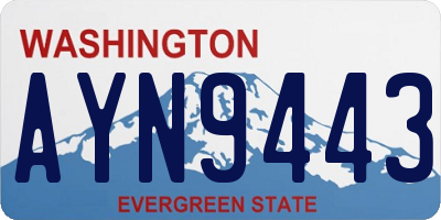 WA license plate AYN9443