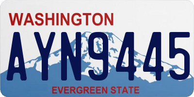 WA license plate AYN9445