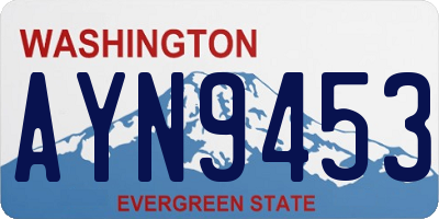 WA license plate AYN9453