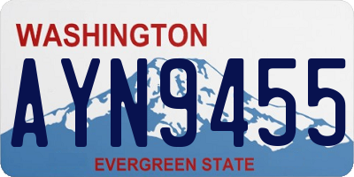 WA license plate AYN9455