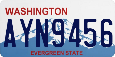 WA license plate AYN9456