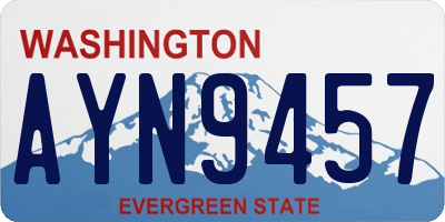 WA license plate AYN9457