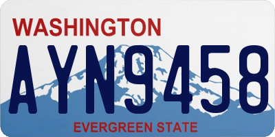 WA license plate AYN9458