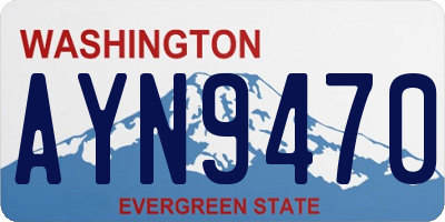 WA license plate AYN9470