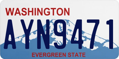 WA license plate AYN9471