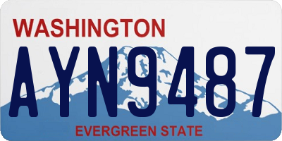 WA license plate AYN9487