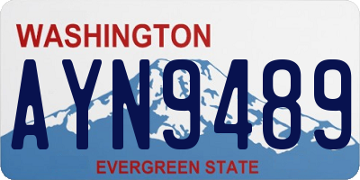 WA license plate AYN9489