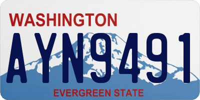 WA license plate AYN9491