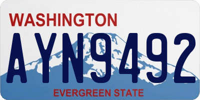WA license plate AYN9492