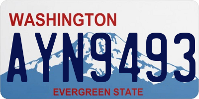 WA license plate AYN9493
