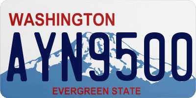 WA license plate AYN9500