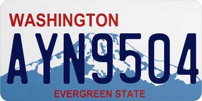 WA license plate AYN9504
