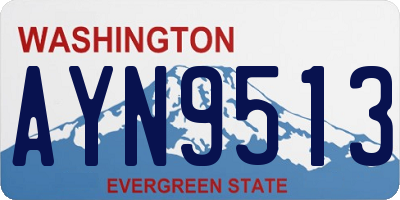 WA license plate AYN9513