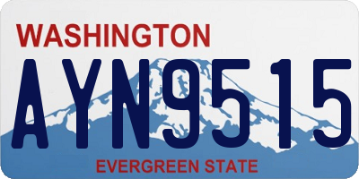 WA license plate AYN9515
