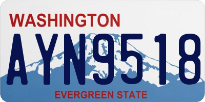 WA license plate AYN9518