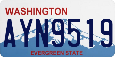 WA license plate AYN9519