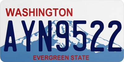 WA license plate AYN9522