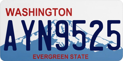 WA license plate AYN9525