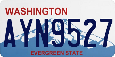 WA license plate AYN9527