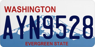 WA license plate AYN9528