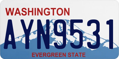 WA license plate AYN9531
