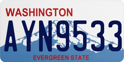 WA license plate AYN9533