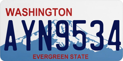 WA license plate AYN9534