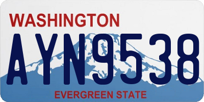 WA license plate AYN9538
