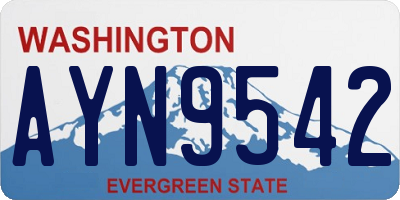 WA license plate AYN9542